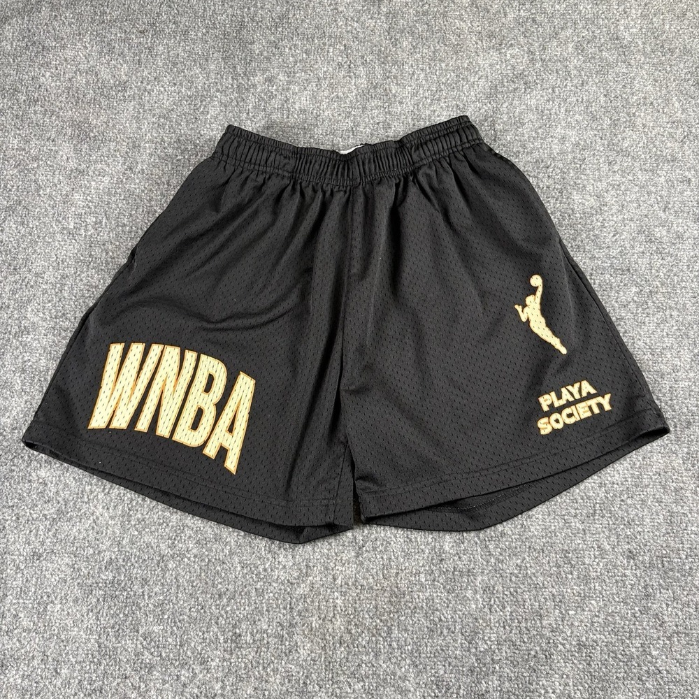 Playa Society Athletic Shorts Women's L Black WNBA Mesh Basketball Streetwear
